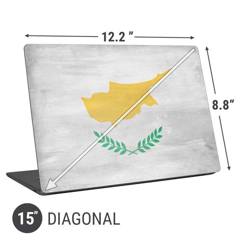 Cyprus Flag Distressed Universal Laptop 15in (12.2 x 8.8in) Skin